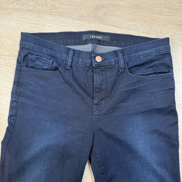 J Brand Jeans Womens Mid Rise Rail Dark Wash Slim Cigarette Denim Sz 31 - Picture 6 of 7